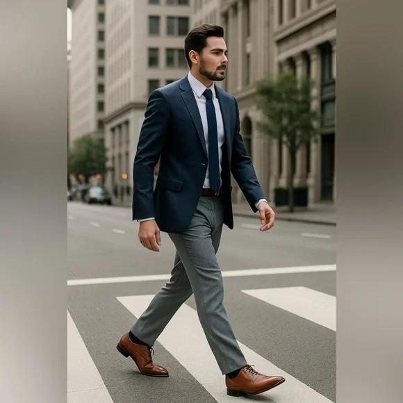 Perry Ellis Classic Brown Leather Oxford Dress Shoes Size 8.5 NWB - Picture 2 of 12